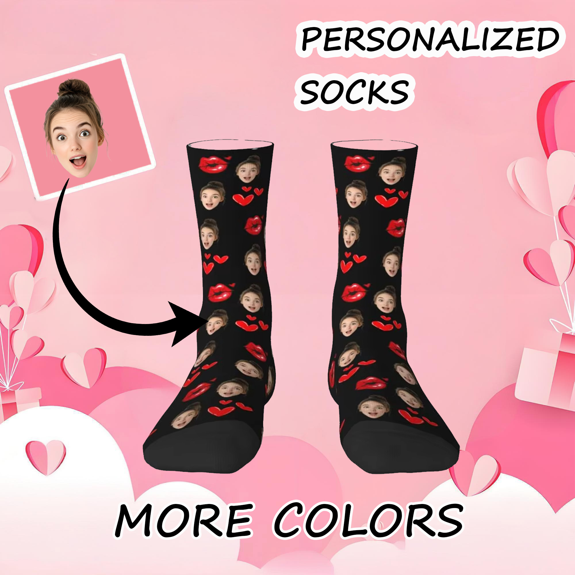 Dress Sock Men - 맞춤형 남성용 개인화된 얼굴 사진 양말