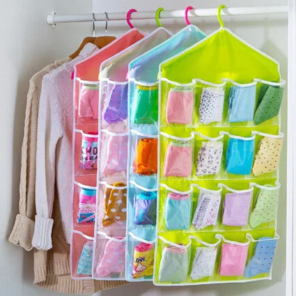 핫한 옷장 주머니 16 개, 투명 걸이 가방 양말 브래 - Sock Organizer Tray 리뷰 및 가격