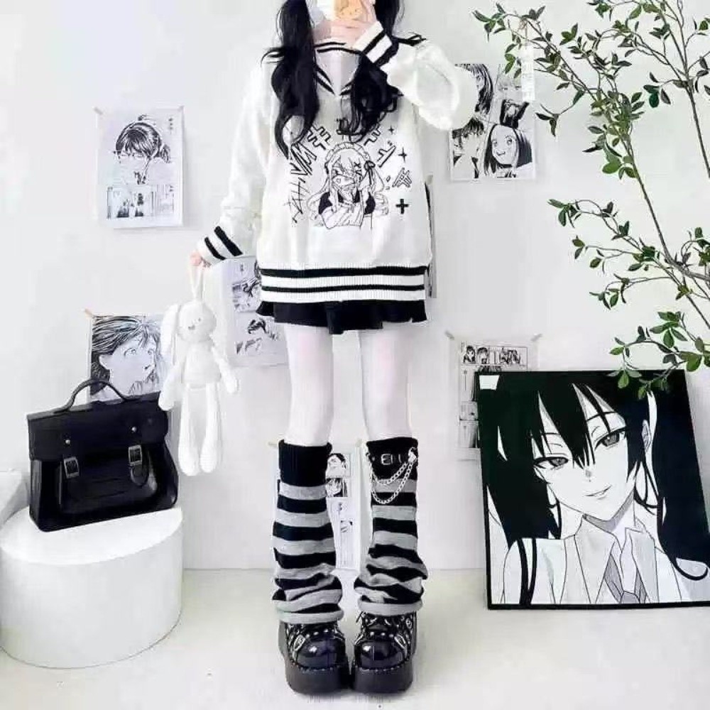 일본 스타일 하라주쿠 니트 레그 워머, 루즈핏 니트 스 - Boot Sock Slouchy 리뷰 및 가격
